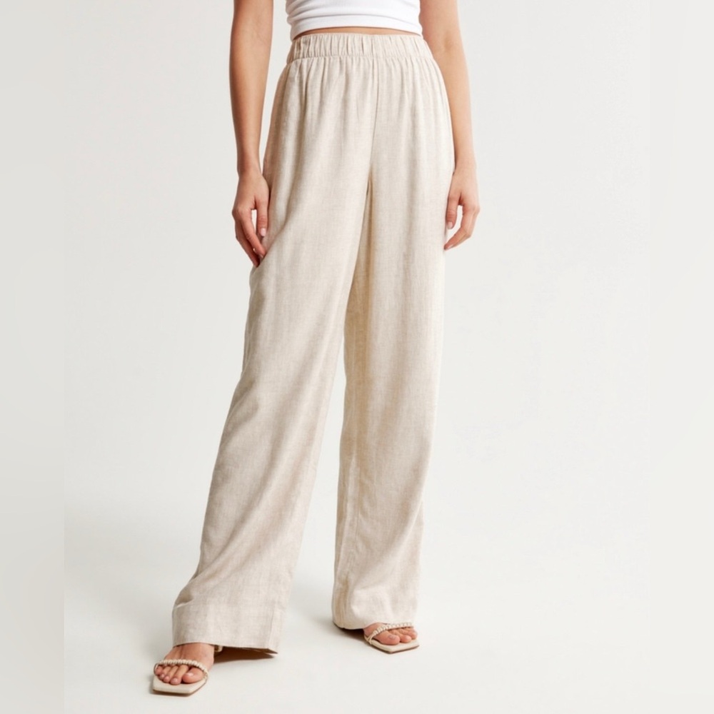 Abercrombie & Fitch White Linen Pants